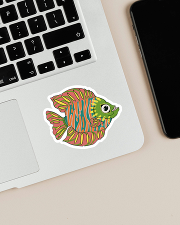 Angelfish | Teal & Orange Fish Sticker
