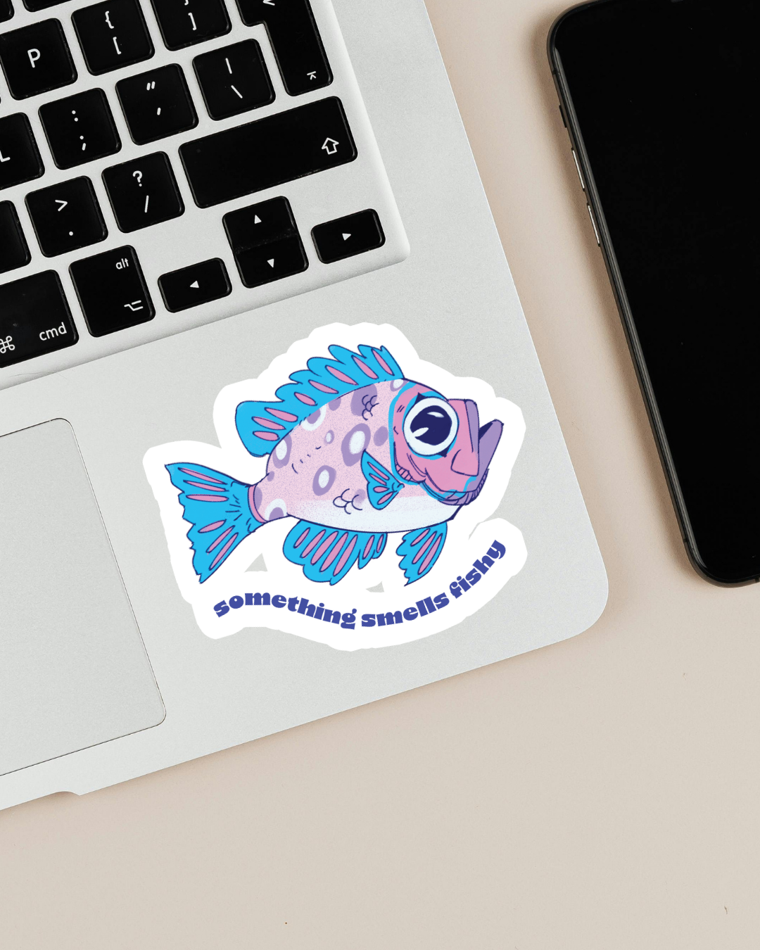 "something smells fishy" | Bigeye Fish | Sticker