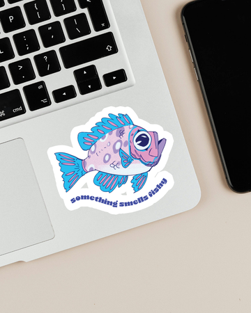 "something smells fishy" | Bigeye Fish | Sticker