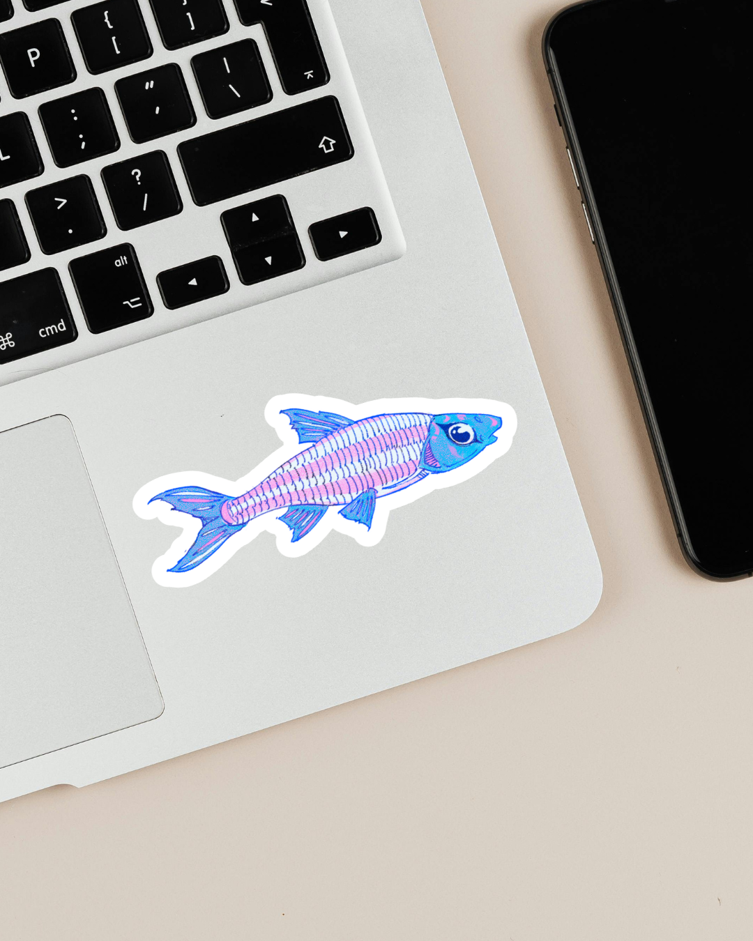 Tetra Fish | Blue & Pink | Sticker