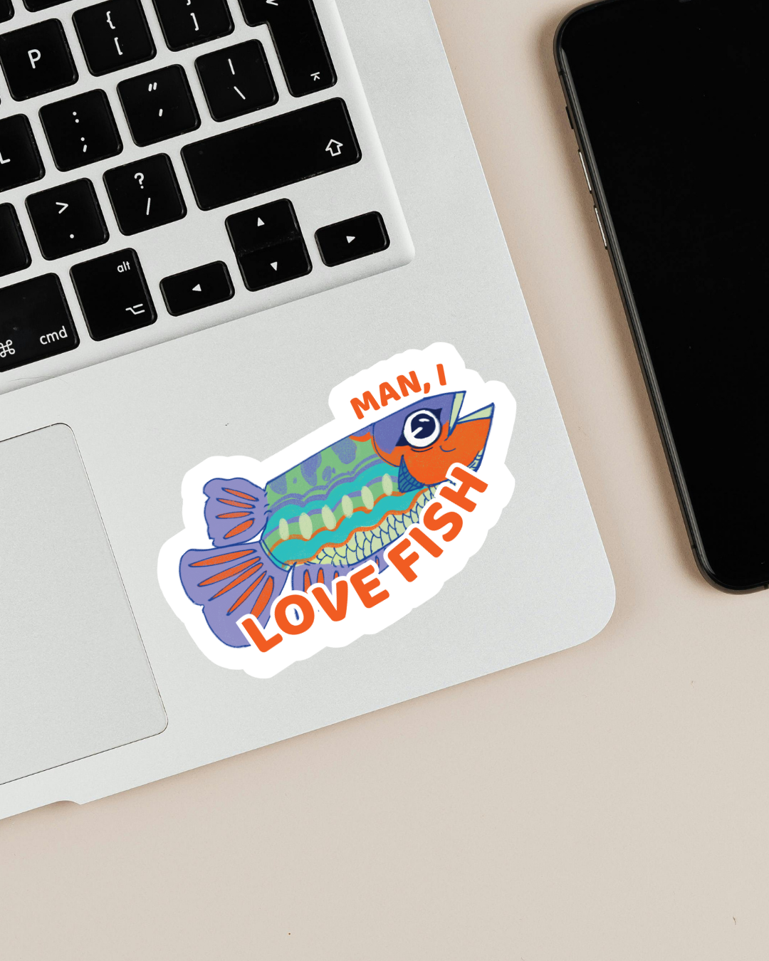 "Man I Love Fish" | Arowana Fish | Sticker