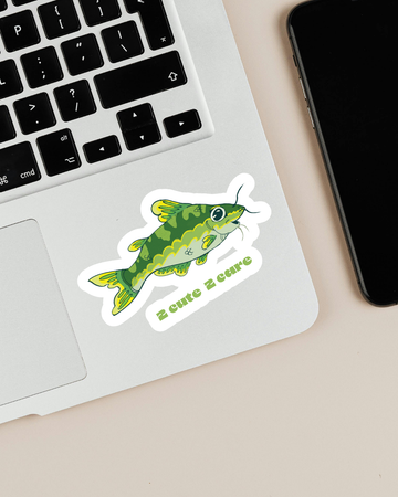 2 cute 2 care | Catfish Fish Sticker