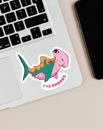I <3 Sharks | Hammerhead Shark | Sticker