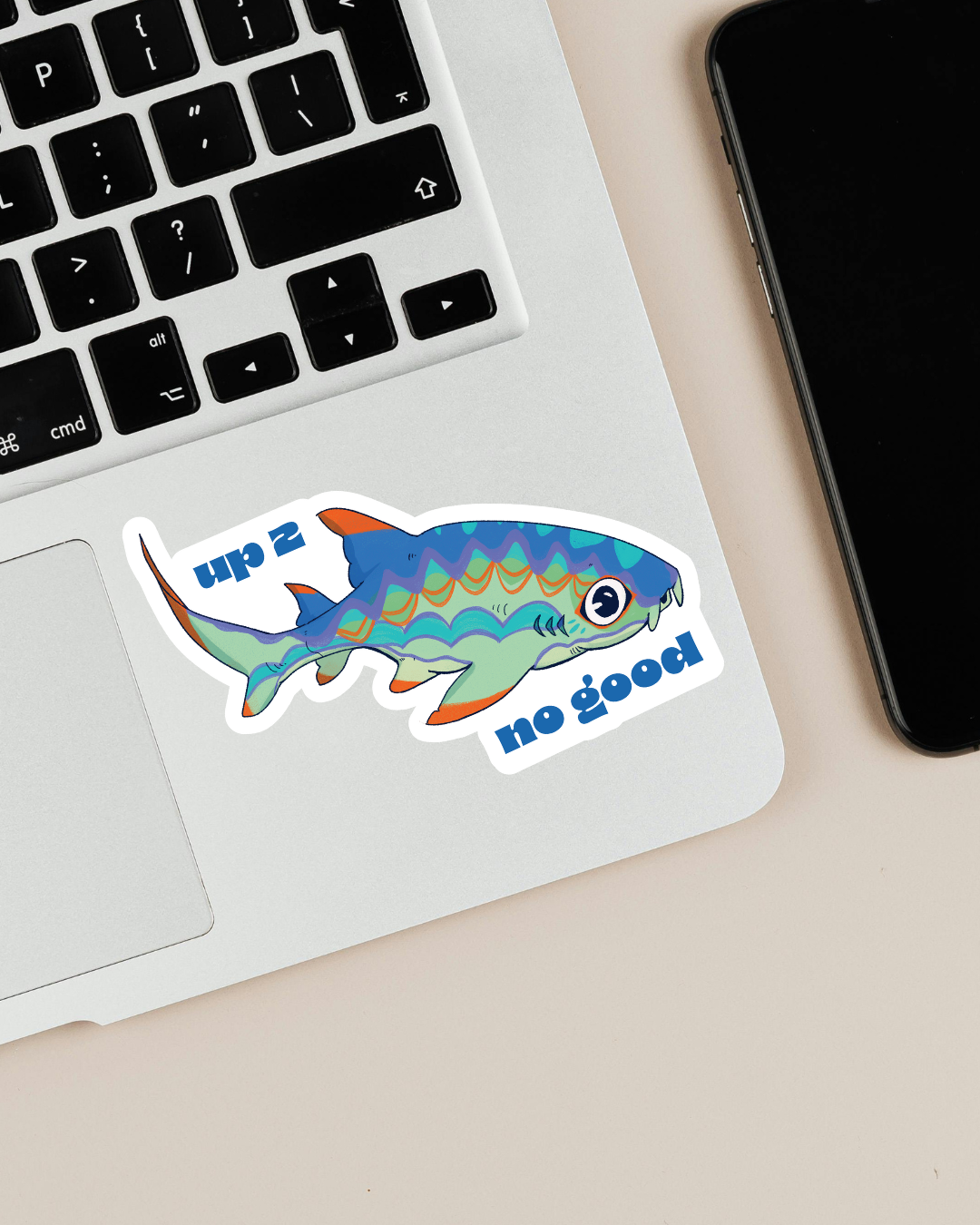 "up 2 no good" | Nurse Shark Fish Sticker