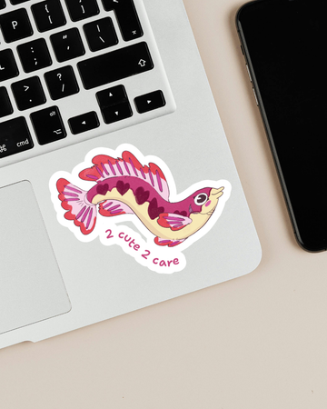 2 cute 2 care | Love Fish Sticker