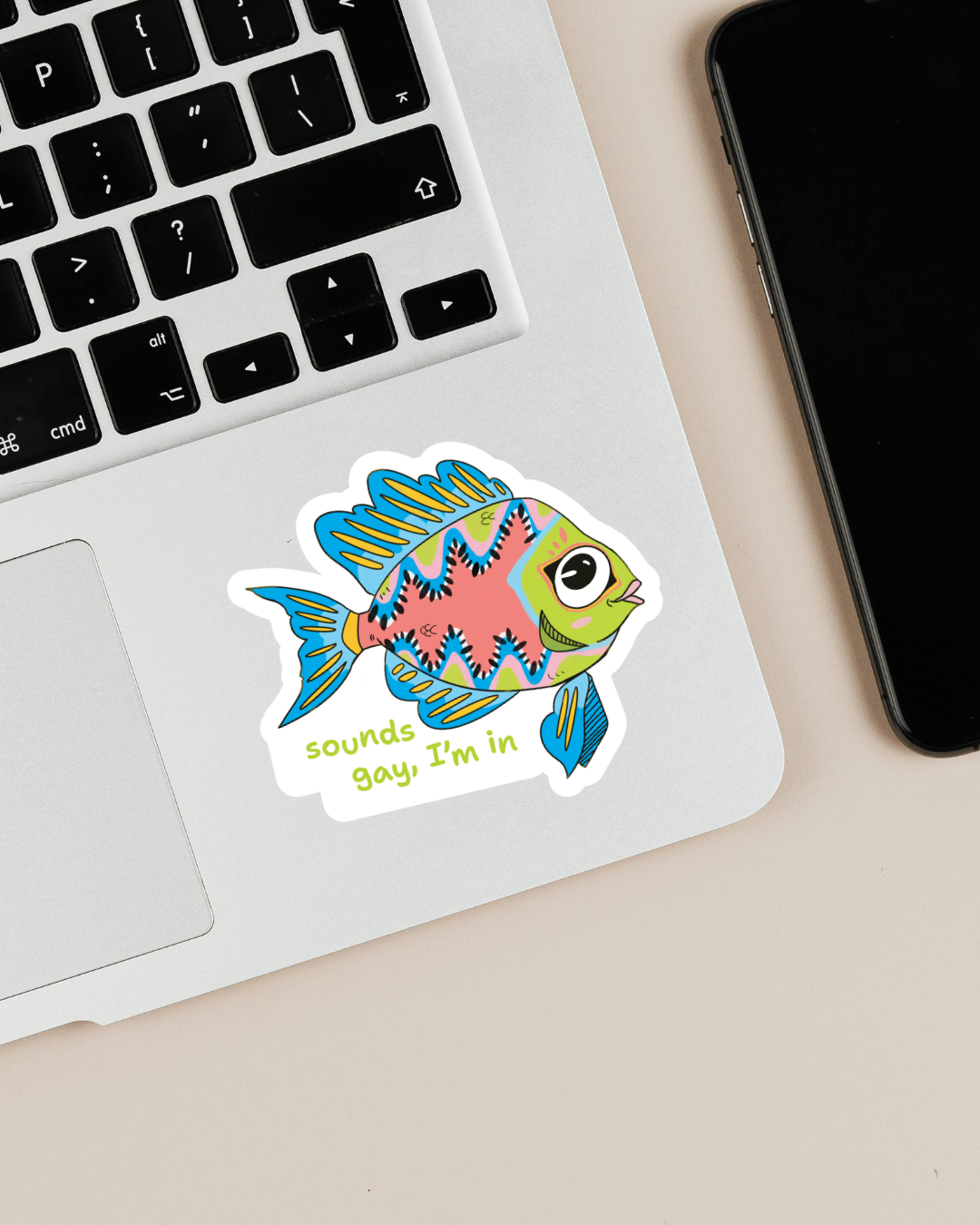 "sounds gay I'm in" | Queer PRIDE Fish Sticker