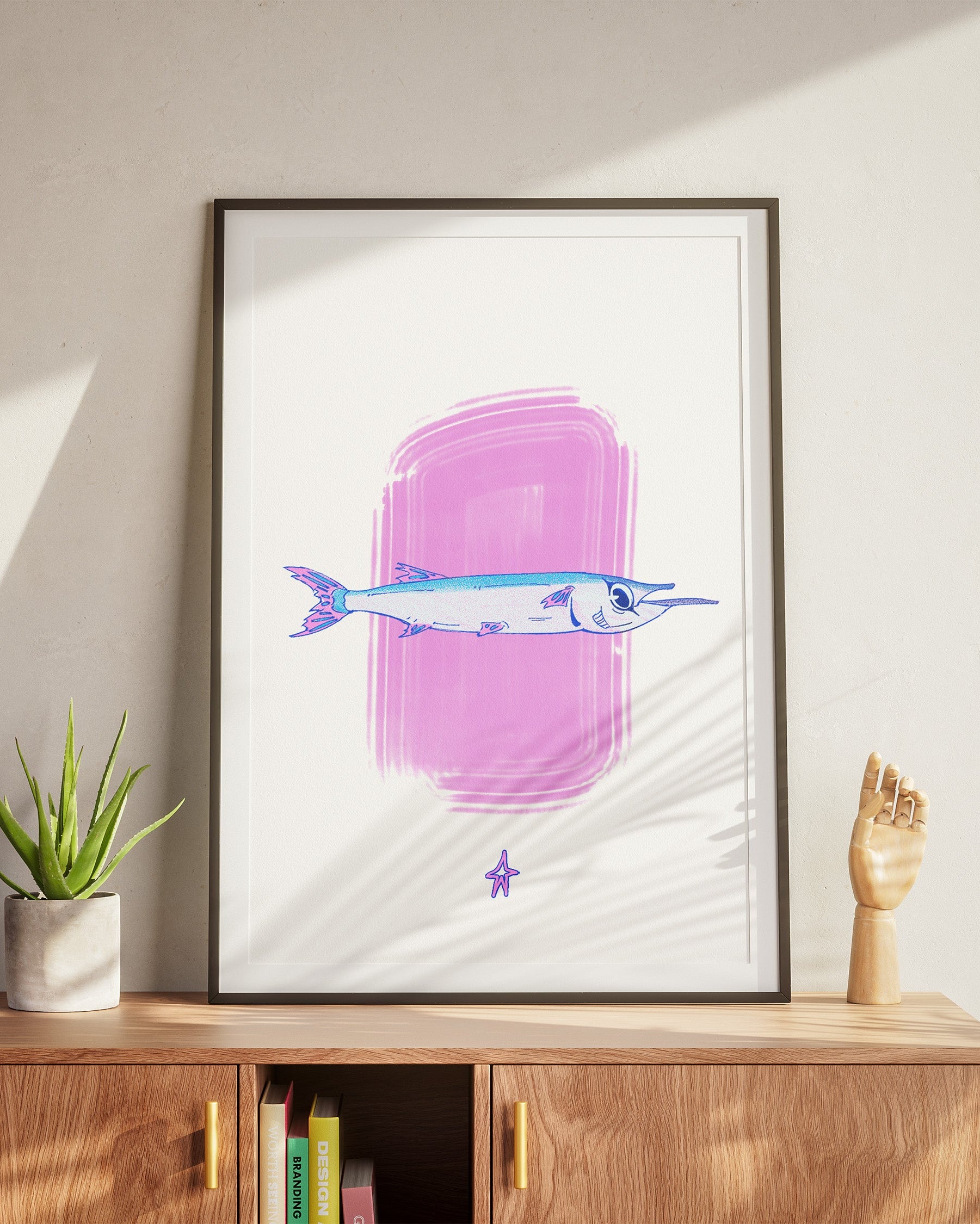 Garfish | Blue & Pink | Vertical Print