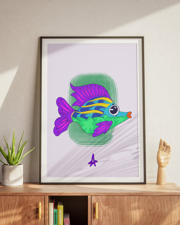 Butterflyfish | Purple | Vertical Print