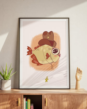 Cowboy Fish | Vertical Print