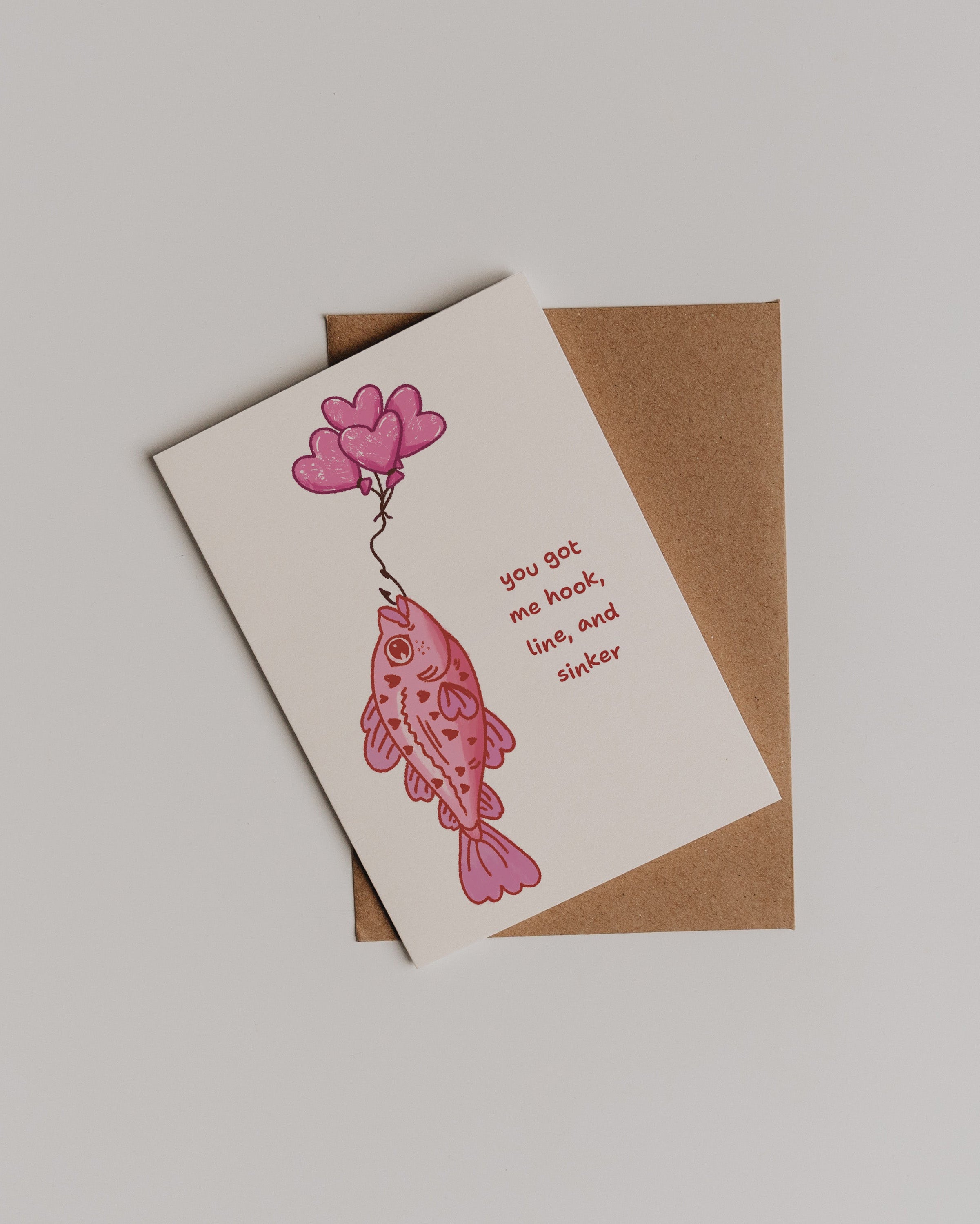 "you got me hook, line, and sinker" | Valentine's Day Card