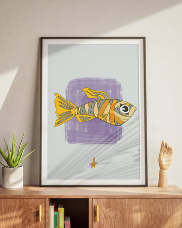 Mummy Fish Halloween Fish Art Print